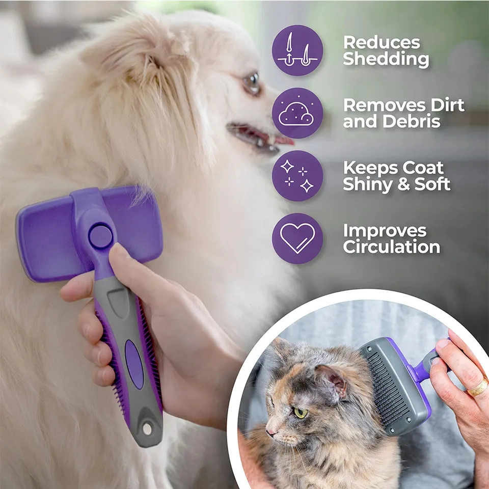 Petdom Pet Grooming Products Self Cleaning Pet Brush