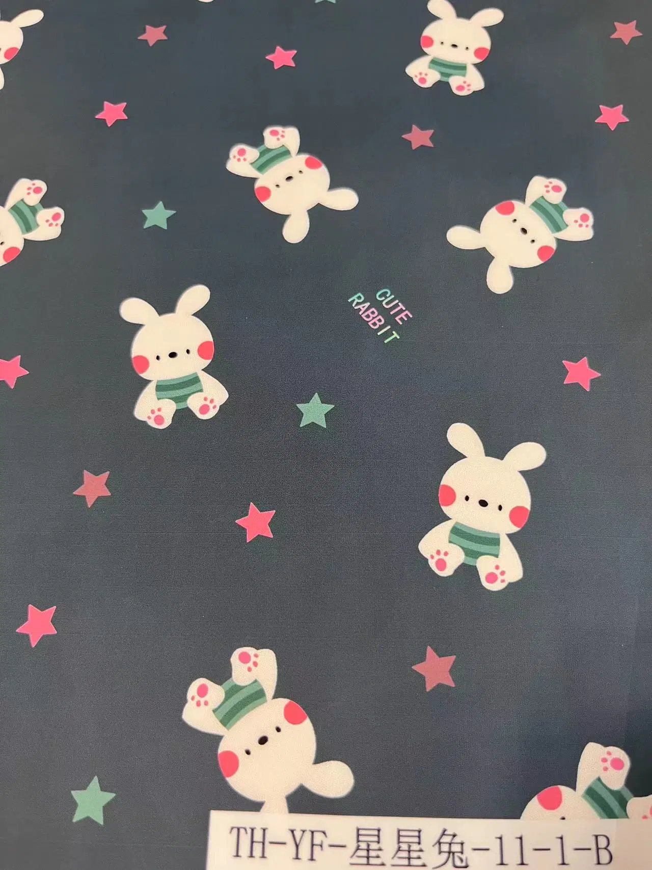 The Kawai Rabbits Digital Printed 100% Polyester Fabric