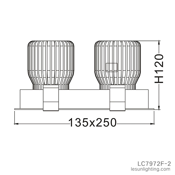 Hot Sales Double Heads 2*12W LED Recessed Downlights Ceiling Lamp LC8601-2