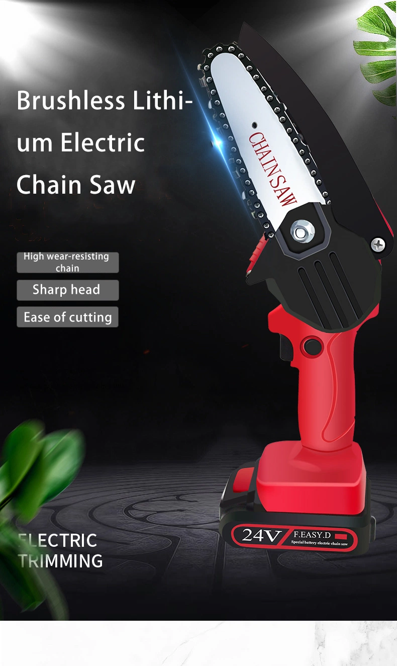 Upgraded Lithium Electric Saw, Rechargeable Small Handheld Electric Drill, Felling and Pruning Garden Power Tools