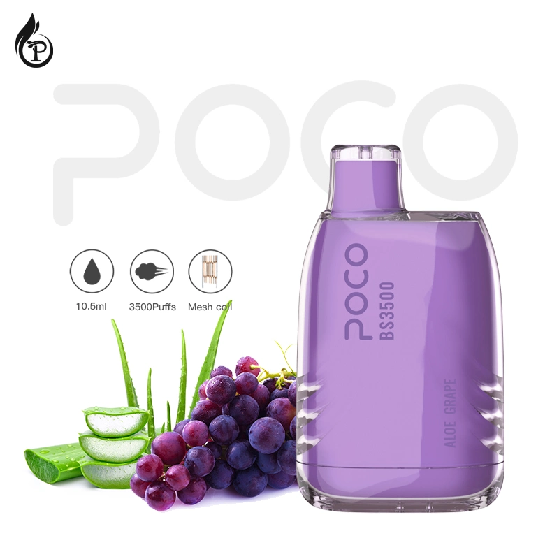 0/2/5% Nic Poco BS3500 Disposable/Chargeable Electronic Cigarette 10.5ml Vape Pod Device with 1500mAh Battery Capacity