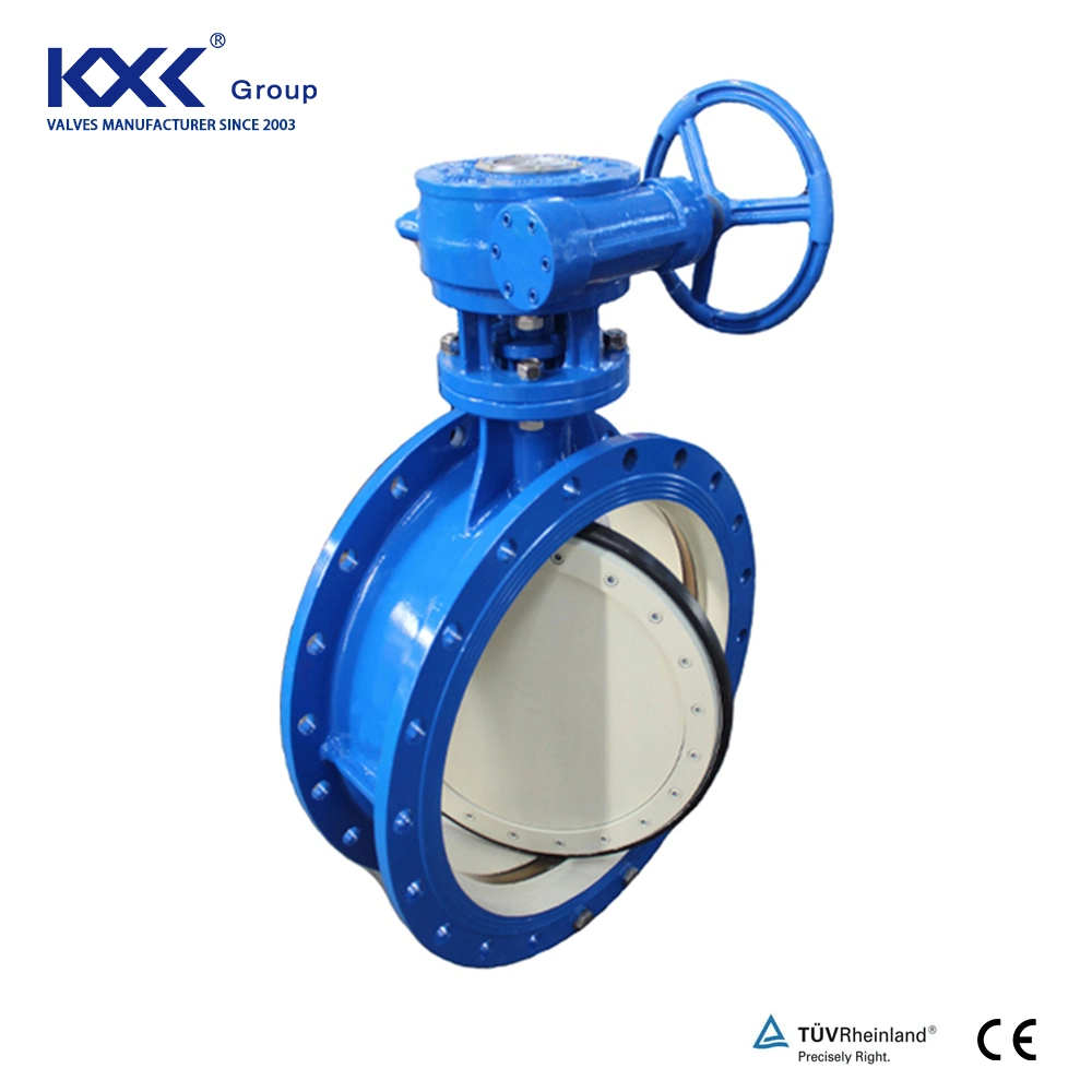 DIN BS JIS Flange Di Ci Wcb Body Double Flange Hard Soft Seal Double Triple Offset Eccentric Butterfly Valve