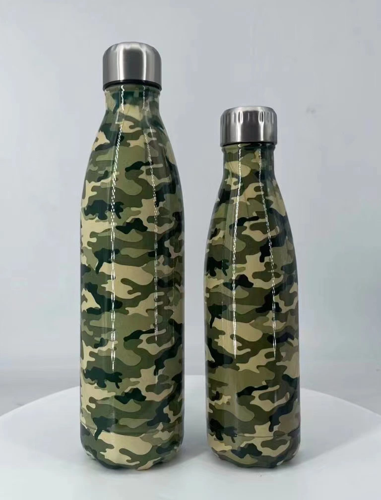 Travel Double Walled Vacuum Insulated Water Bottle Leak-Proof Cola Shape Stainless Steel Water Bottle 500ml, 750ml, 1000ml