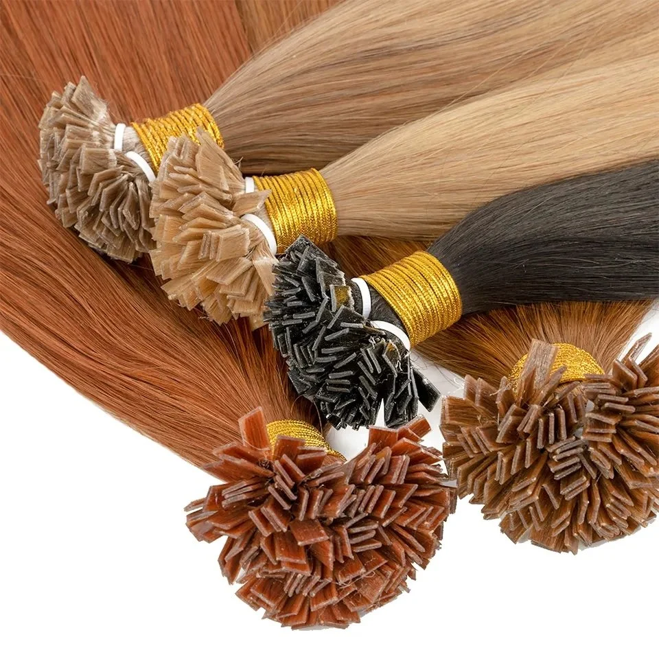 La queratina del cabello Consejos Remy Virgen de la cutícula alineadas dibujan doble 100 Raw extensiones de Camboya cabello humano.