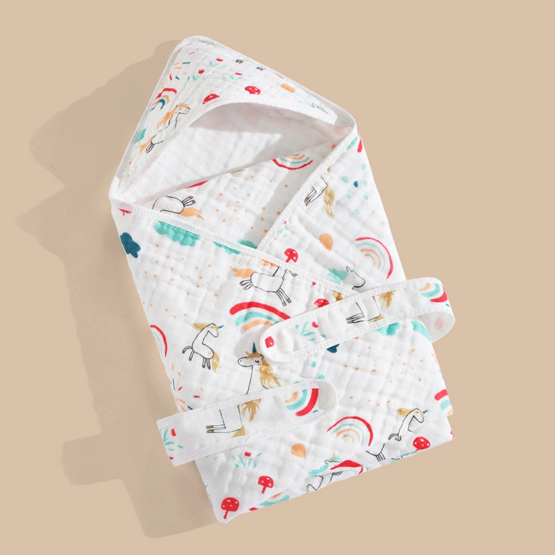 100% algodão orgânico 6 camadas Crepe Guaze Muslin Baby Swaddle Cobertor