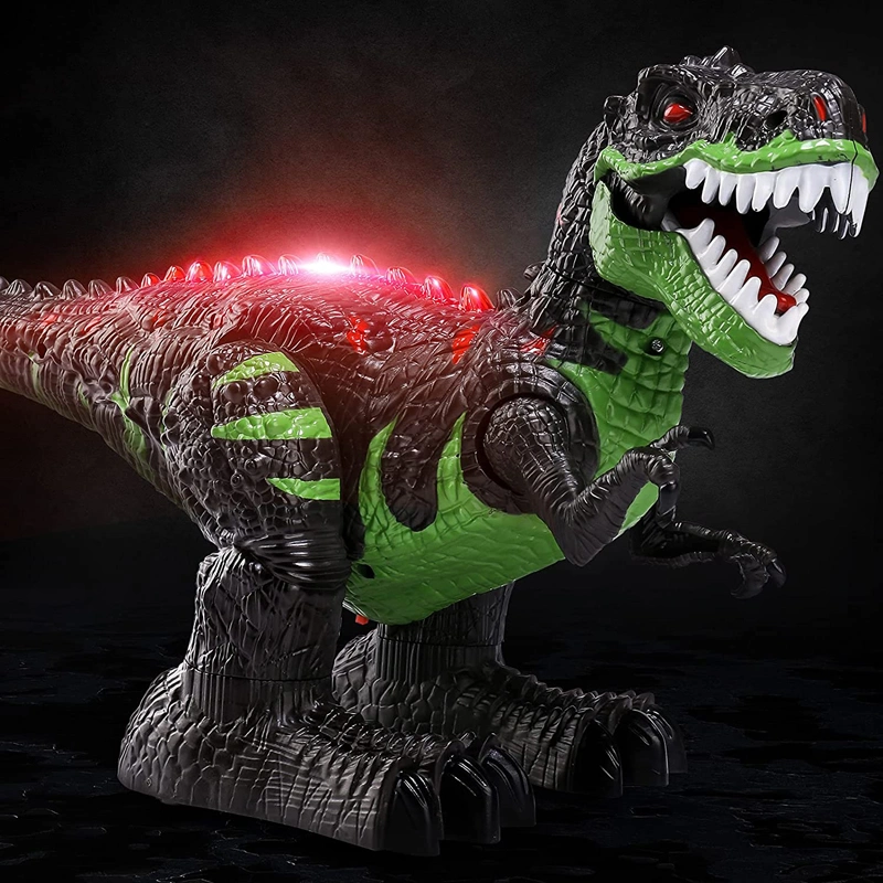 2.4G 8 Channel Remote Control Simulation Dinosaurs T-Rex Toys Electric Walking Robot Dinosaur with LED Lights & Sounds for Boys Gifts