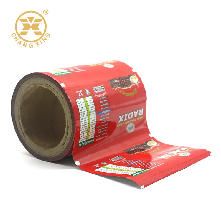 China Hot Custom Size Color Printed Food Packing Film Bag Roll, Plastic Film for Coffee Chocolate Chips Drinking