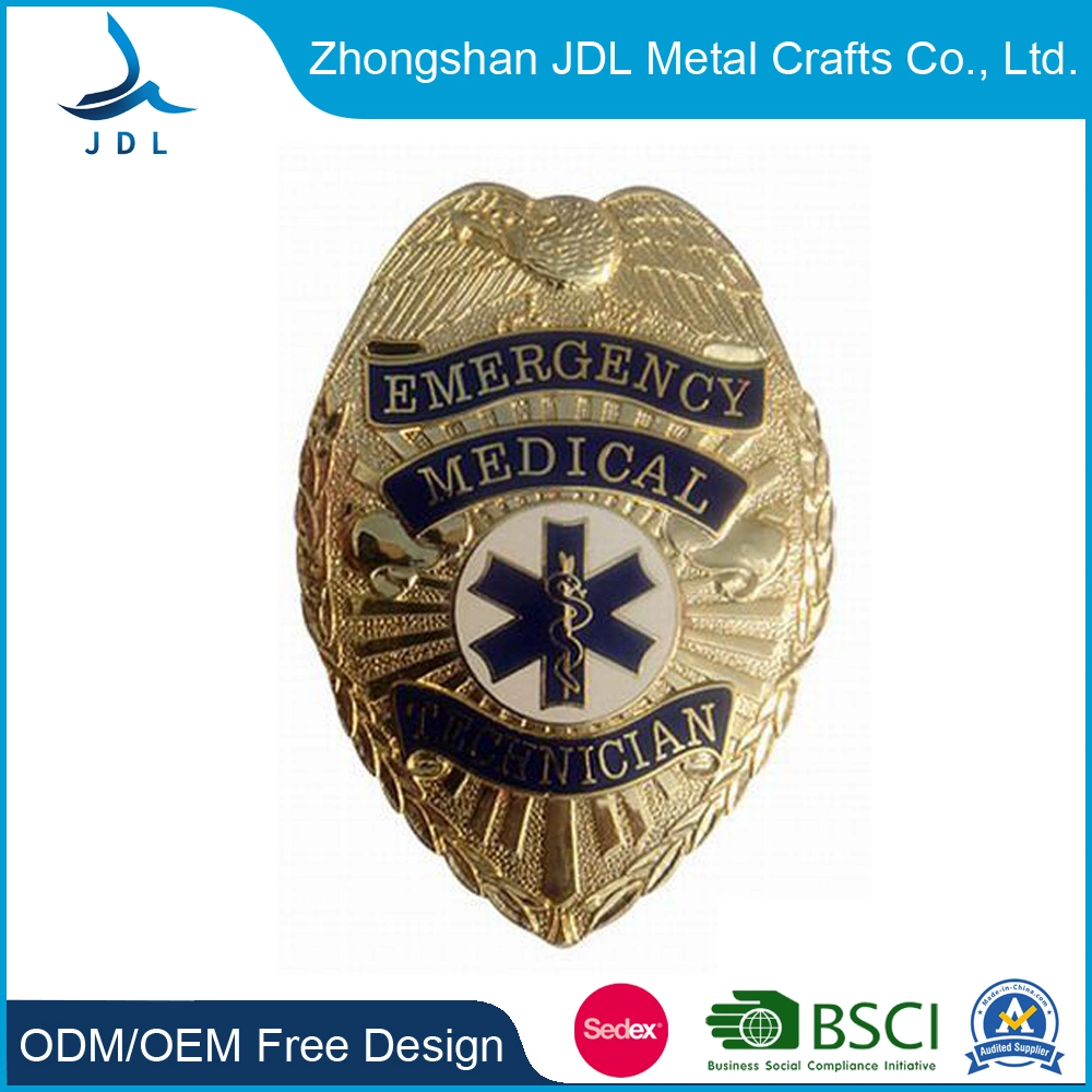 Fine Low Price Printed Rubber Ziinc Alloy Metal Custom Security Police Badges