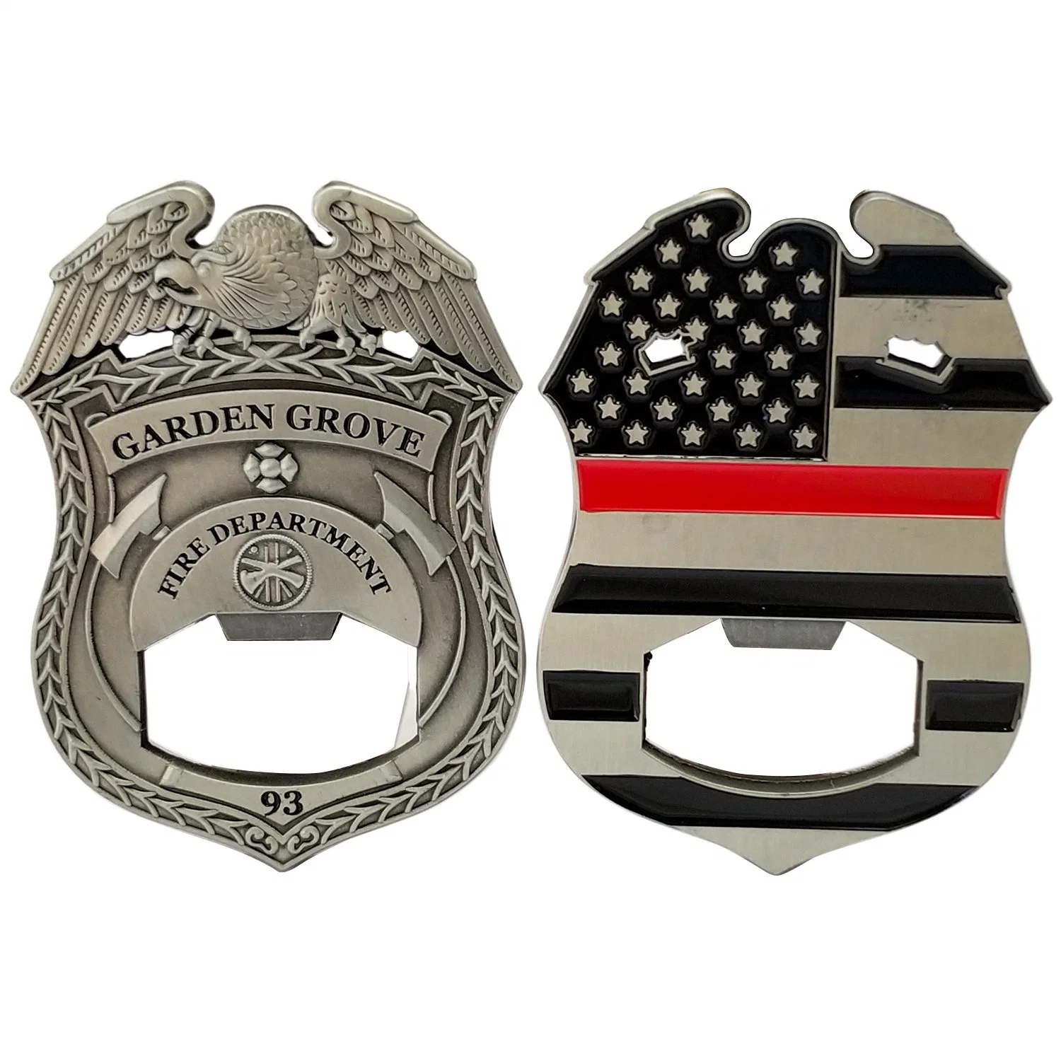 Personalizado 3D Zinc Alloy Casting Plating Silver Gold Us Military Flag Eagle Souvenir Brinde promocional Wine Beer Bottle Opener Supplies Metal Crafts Badge