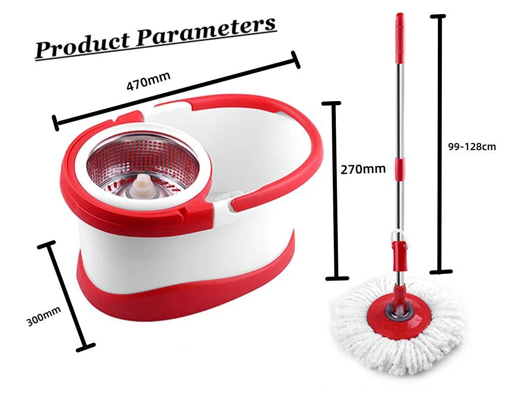 360 ensemble de balais et de seaux de nettoyage réglables rotatifs