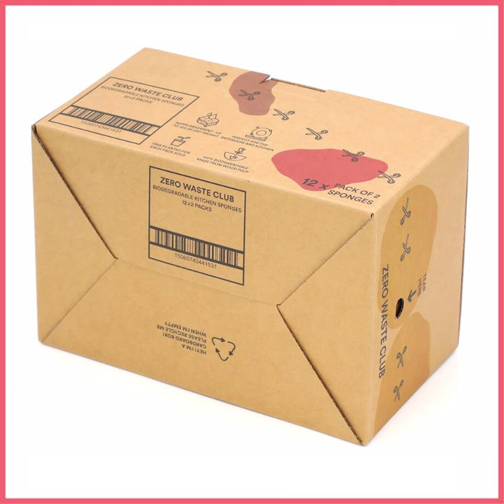 Custom Kraft Corrugated Cardboard Paper Kitchen Sponge Cosmetic Stationery Pen Perfume Wine Chocolate Food Product Gift Packing Packaging PDQ Display Carton Box