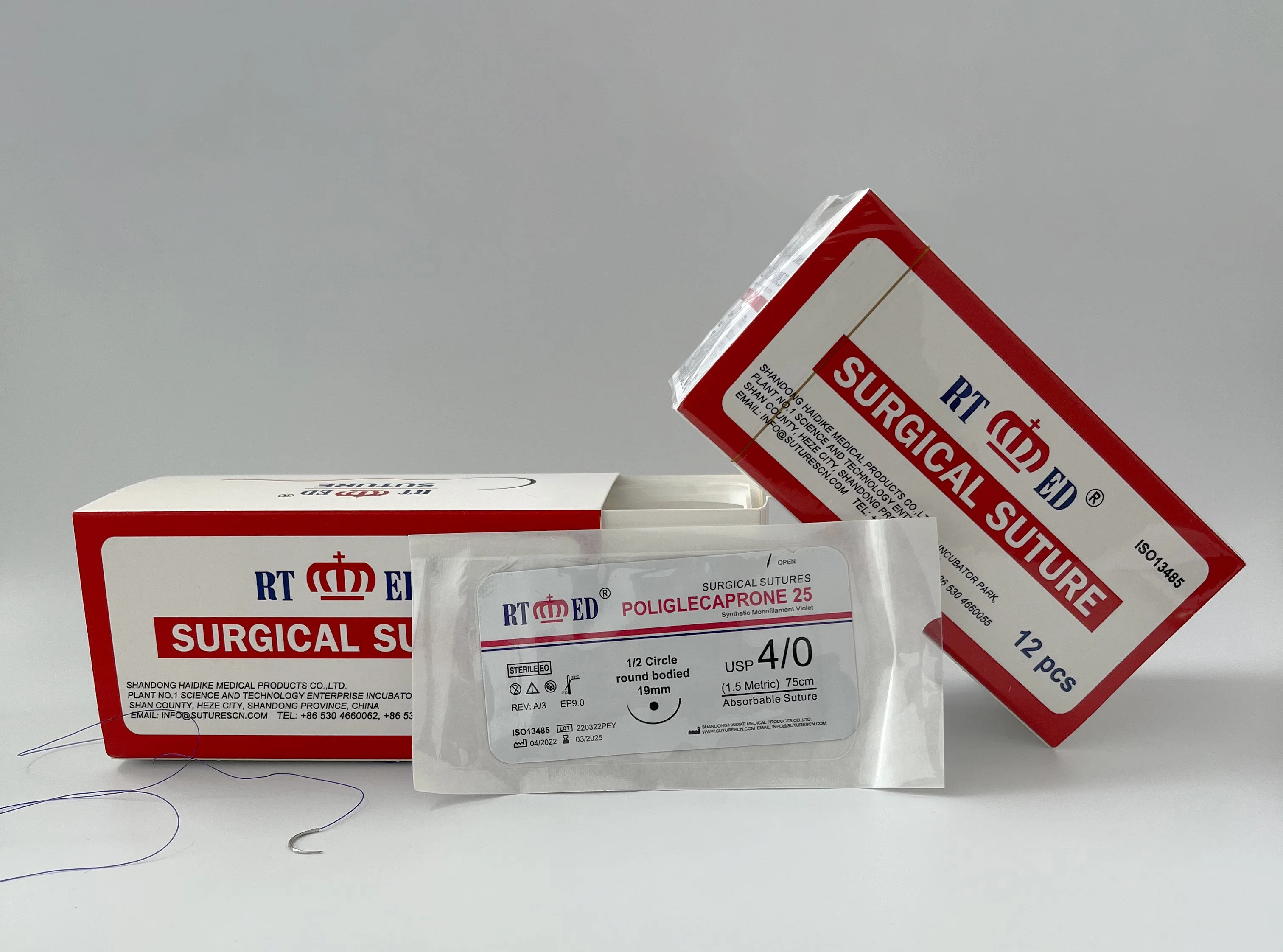 Disposable Surgical Absorbable Surgical Suture Pgcl with Needle (POLYGLECAPRONE 25)