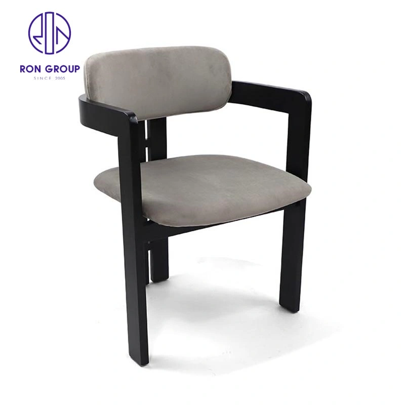 Popular Restaurant Hotel Furniture Ash Wood Chair with Velvet Dining Chair