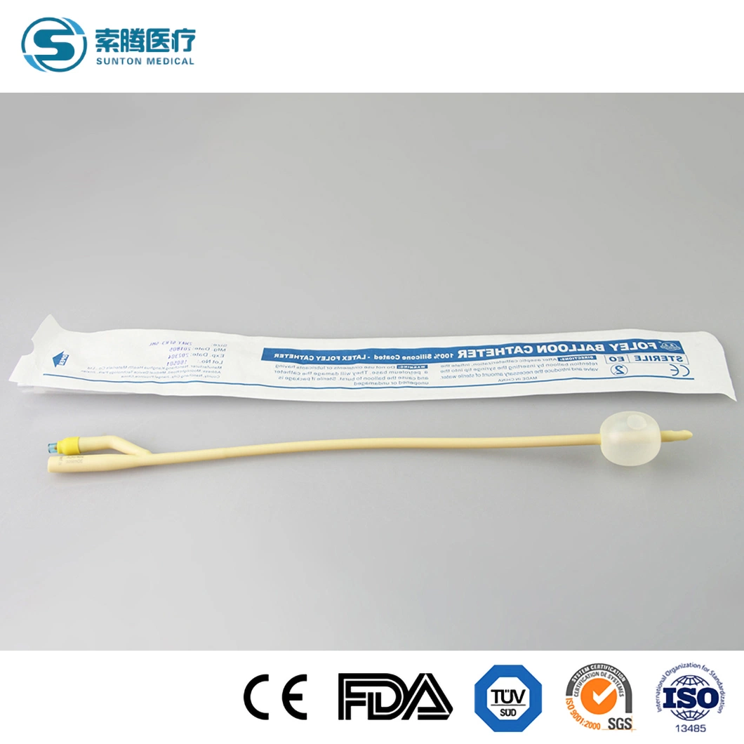 Sunton CE Standard Disposable T Drainage Urine Urinary Tube China Latex EOS Disinfecting Type Urinary Catheter Manufacturer Antimicrobial Urinary Catheter