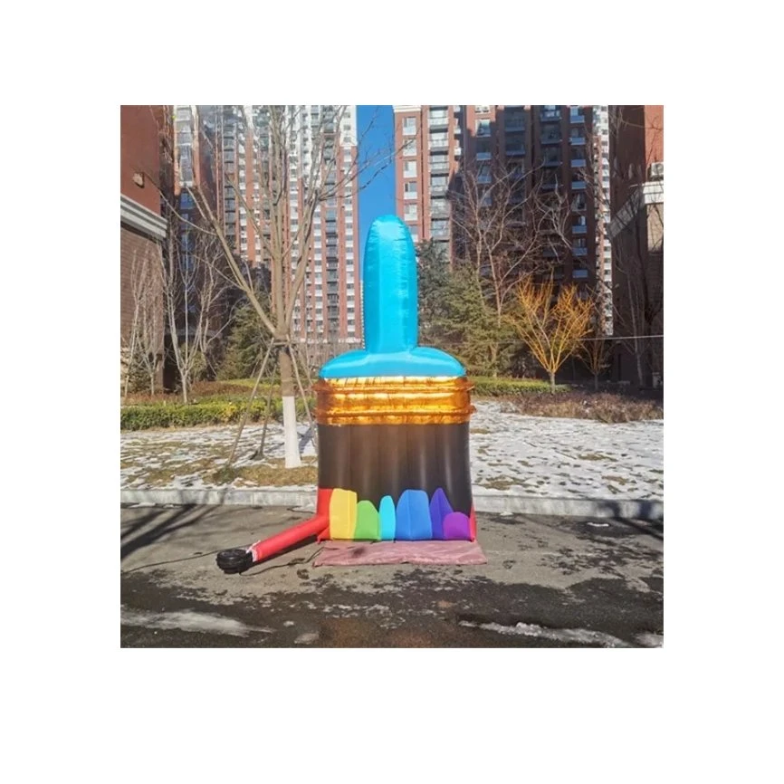 Boyi Giant Roof Top Advertising Inflatable Paint Brush for Building Decoration