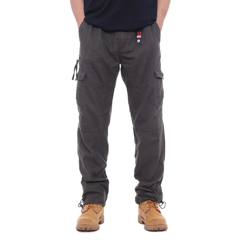 Custom Logo Winter Loose Multi-Pocket Casual Trousers Men's Cargo Shorts Pants Cotton Shorts for Men