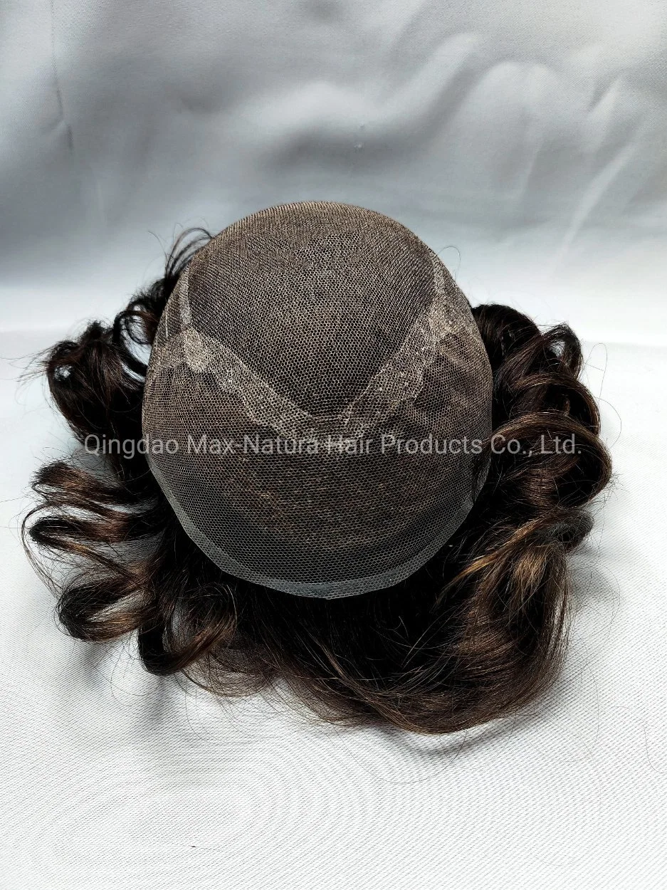 Most-Natural Full-Swiss-кружева (на французском языке - кружева) Custom-Made человеческого волоса системы с усиленными PU-линий и Stitching-Lines
