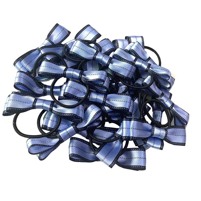 Custom New Design Hot Selling Hand Made Elastic Band Loop Polyester Material Ribbon Bow for Girl Hair Decoration