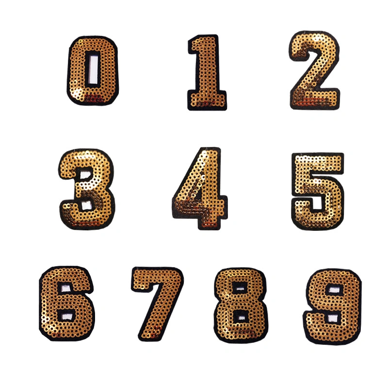 Custom Leopard Letter and Number Iron-on Letters Sequin Patches for Customization