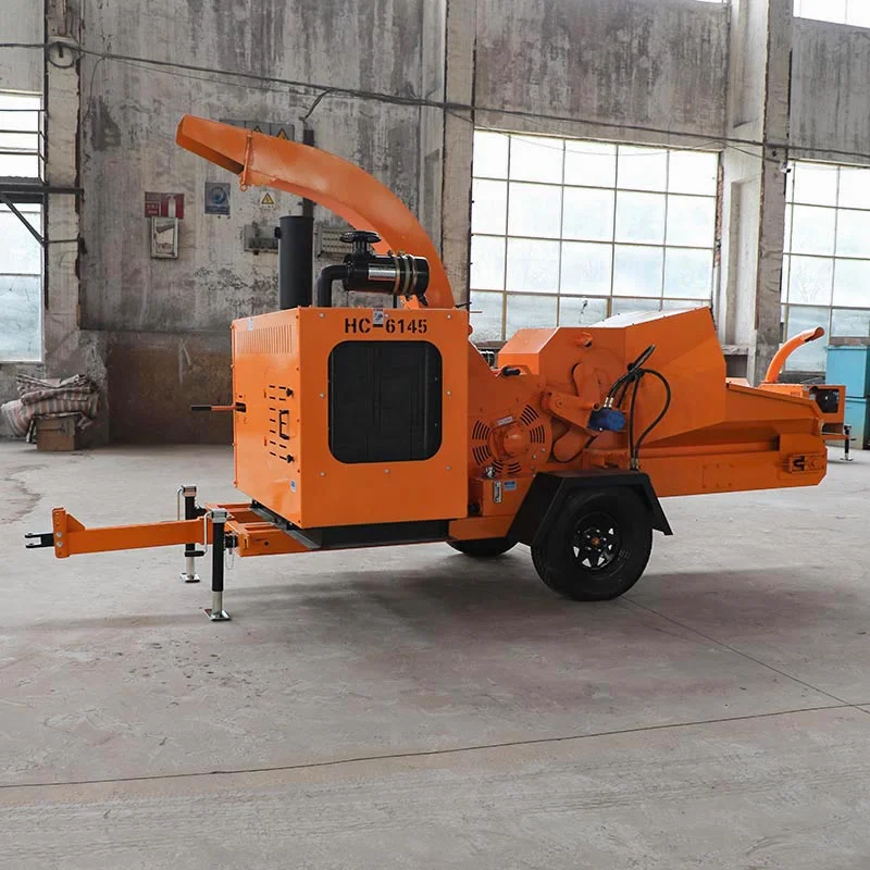 Eco-Friendly Mobile Diesel Motor Garden Wood Log Tree Branch Crusher Machine for Saw Dust Making