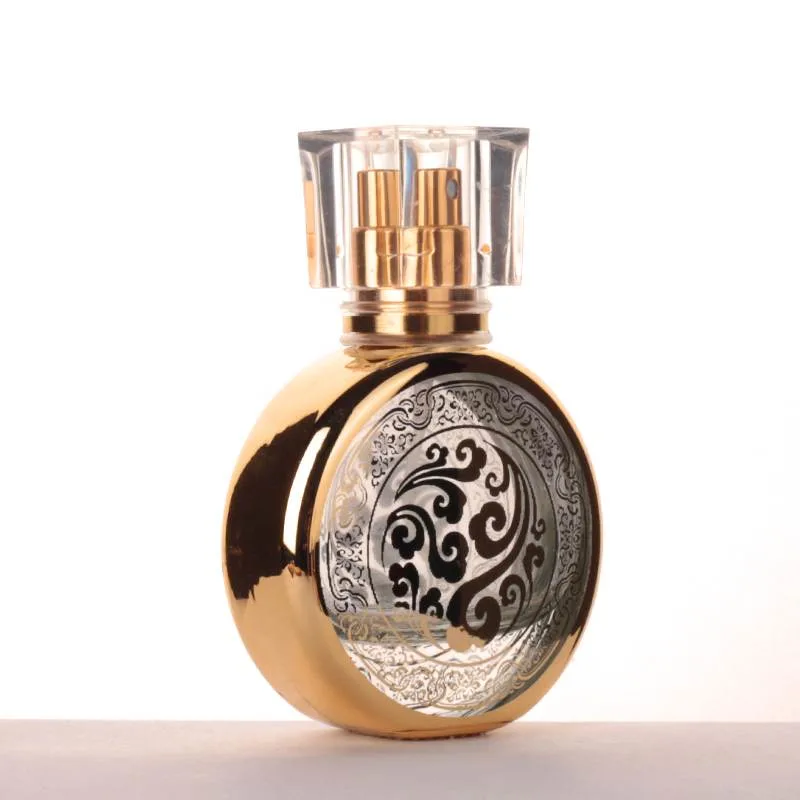 Empty Flat Round 20ml Arabic Dubai Glass Fragrance Perfume Refill Bottle Wholesale/Supplier