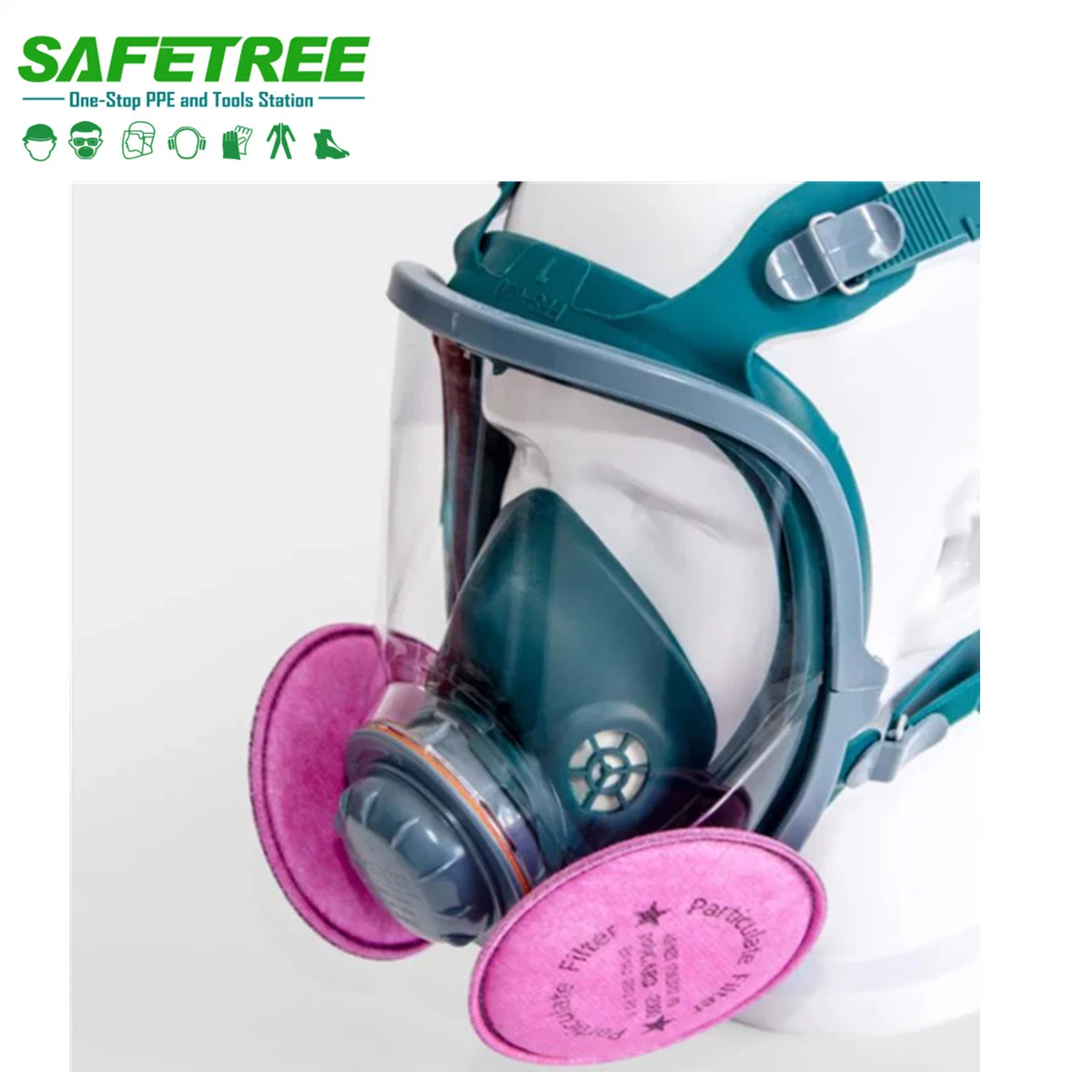 Safetree CE En136: 1998 Full Face Respirator Mask with P3 Filters Gas Masks