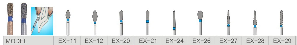 Formas especiales de diamante Dental rebabas Tipos y usos