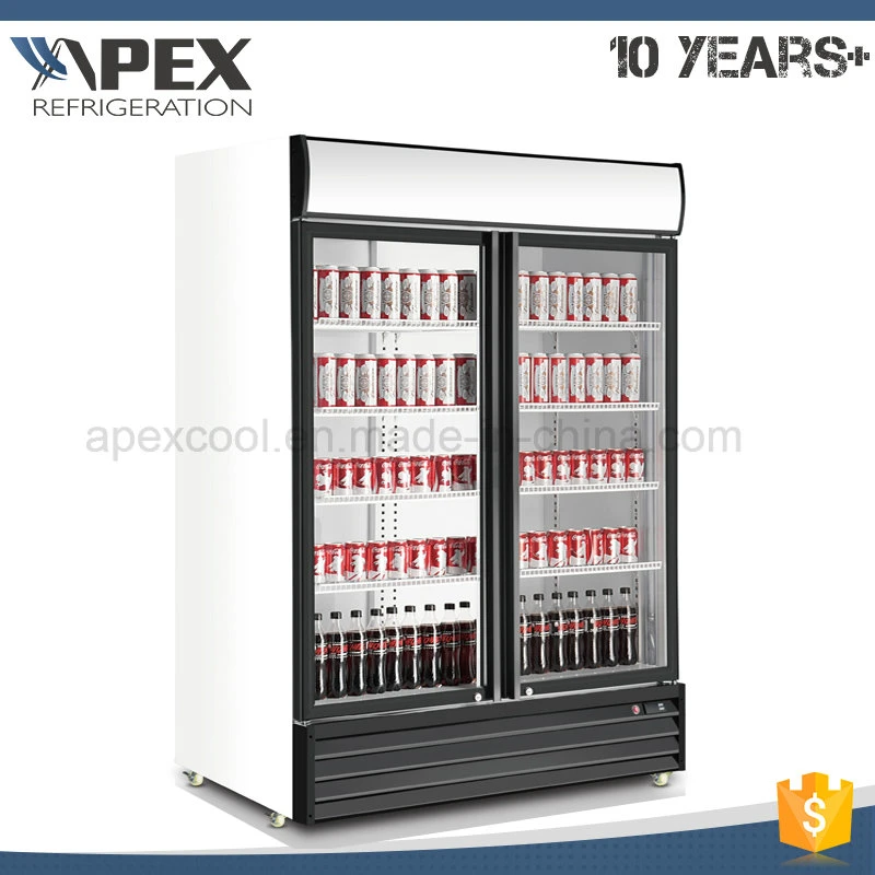 2020 Fashion Design Commercial Supermarket 2doors Upright Display Freezer