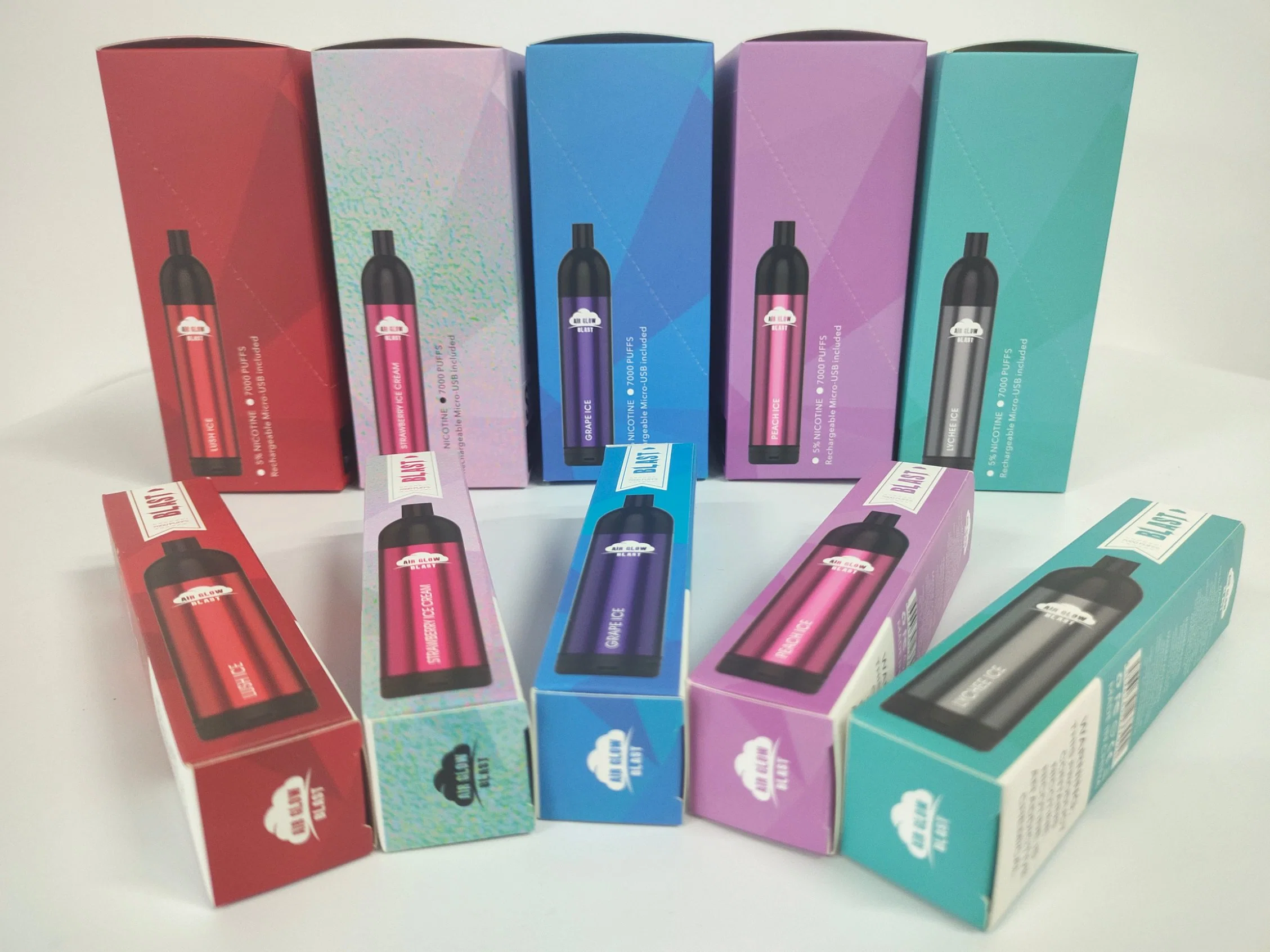 Vape Pen en gros en vrac Air Glow Blast 7000 bouffées 16ml rechargeable.