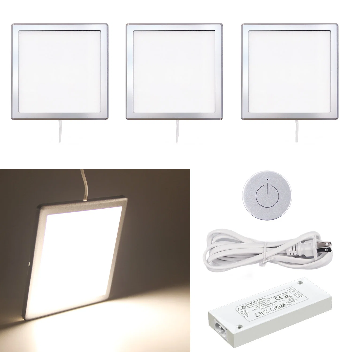 DC12V Square LED Ultra-Thin Panel Light with Europe Style Furniture Light LED Puck Light