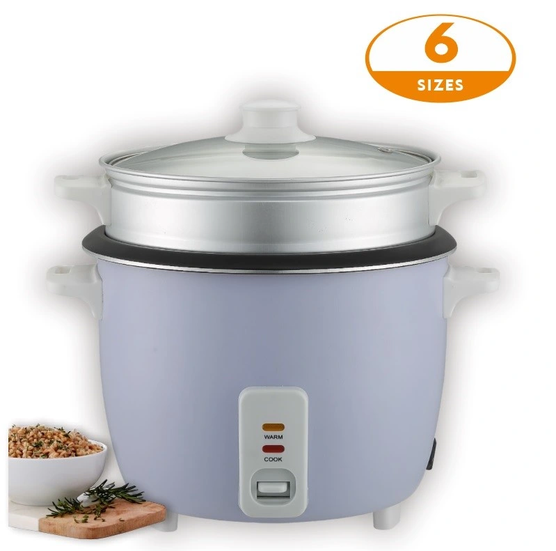 2.2L Traditional Drum Round Shape Electrical Household Rice Cooker with Glass Lid Easy to View Cooking Process