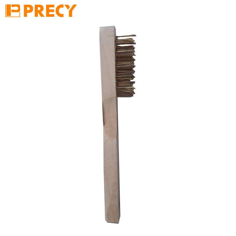 Brass Plated Steel Wire Wood Hand Brush for Cleaning