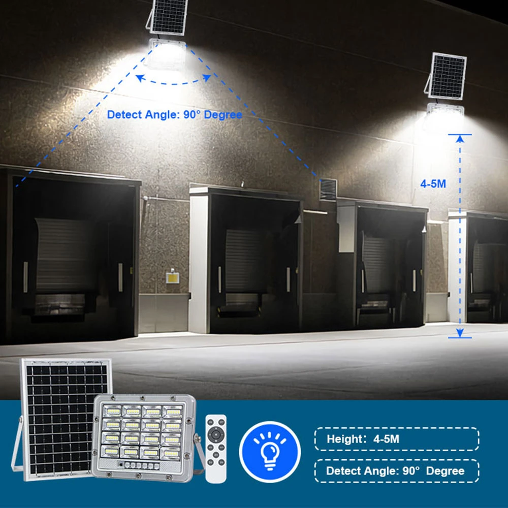 Remote Control Solar Panel Powered IP65 Outdoor Sports 50W Portable Solar Flood Light LED with Built in Battery