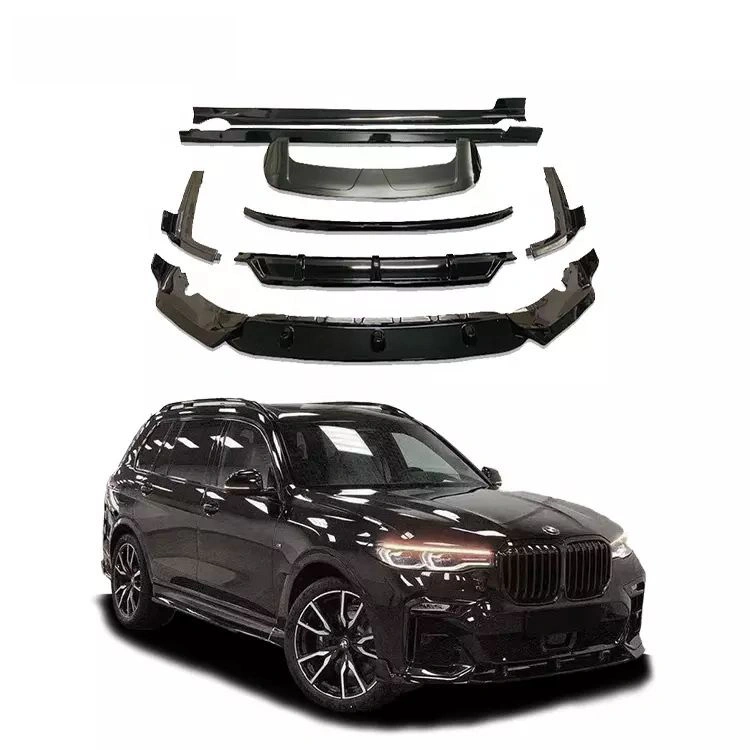 Kit de carroçaria do Novo Produto para BMW X7 G07 2018-Medida PP Aba frontal preto brilhante difusor traseiro Embaladeiras Deflector traseiro