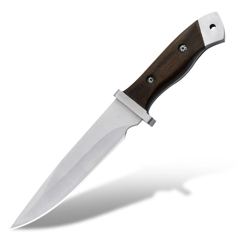 Fbk-Buck2008 Wood Handle Fixed Blade Knife 10 Inches for Outdoor Camping Hunting Hiking Tactical