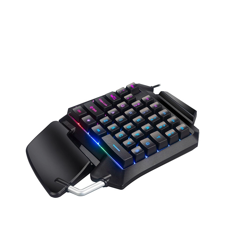 One Handed Gaming Keyboard RGB Backlit 35 Keys Portable Mini Gaming Keypad Ergonomic Game Controller