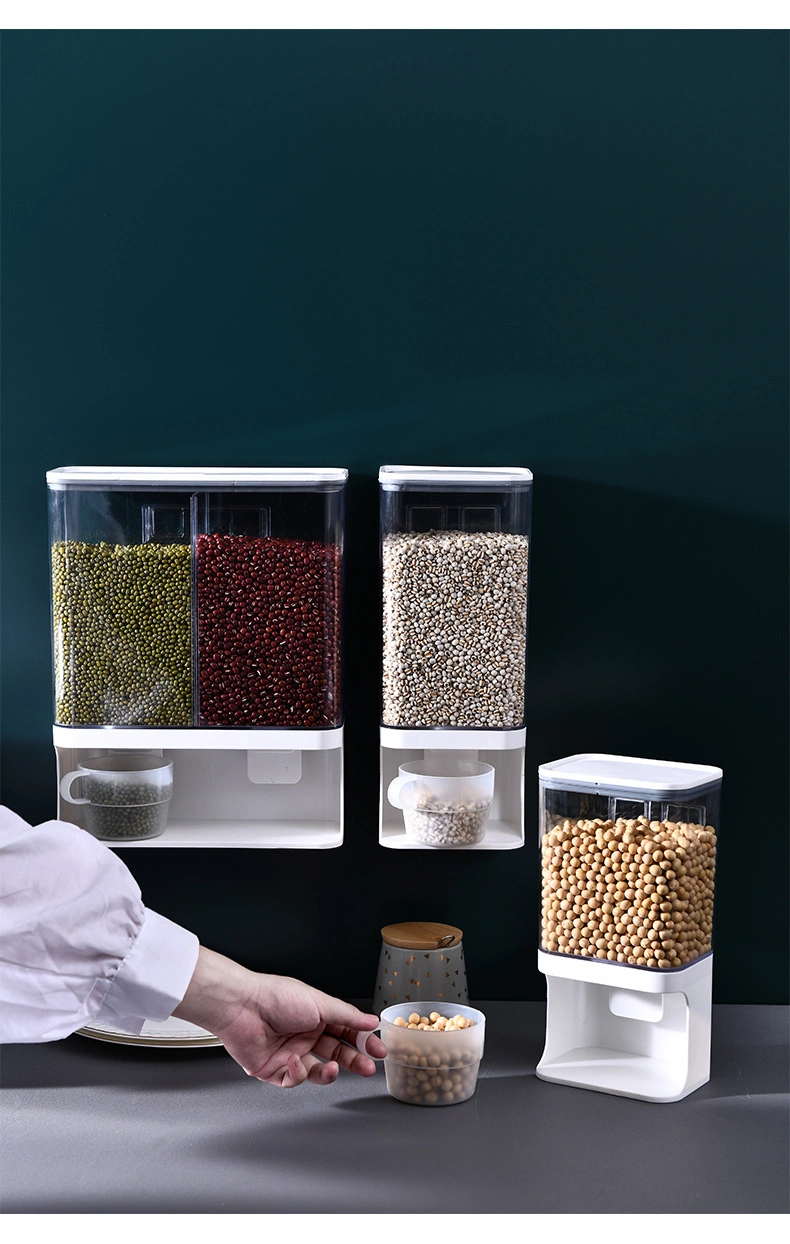 Kitchen Accessories Wall Mounted Grain Cereal Storage Box Dry Food Dispenser