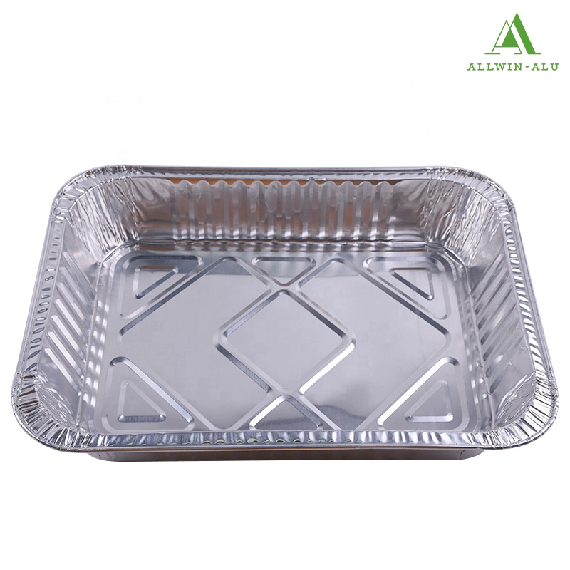 4700ml recipiente de alimentos de lámina desechable rectangular grande para envasado de alimentos Bandeja de hornear/bandejas de aluminio para recipientes de lámina