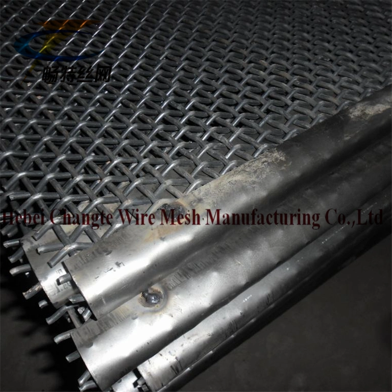 65mn Mining Vibrating Screen Square Mesh / Crimped Woven Wire Mesh