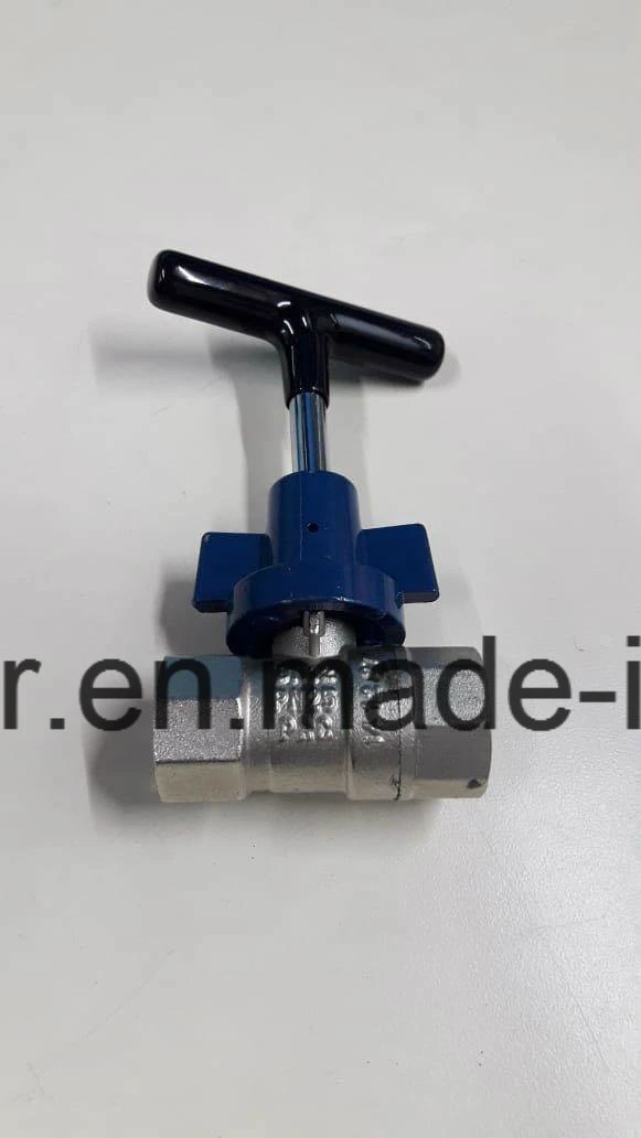 Nickel Plated Brass Lockable Ball Valve with Aluminium Butterfly Handle