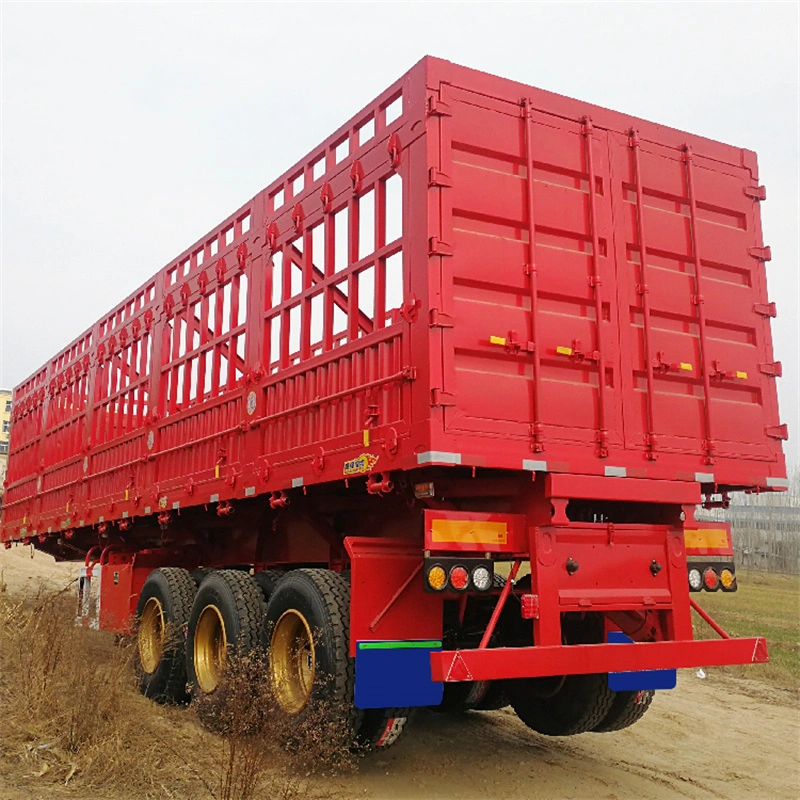 Ruedas de 12 cerca de 40 pies de 30 toneladas de camiones de remolque semi remolque valla de ganado para la sanidad animal y carga a granel