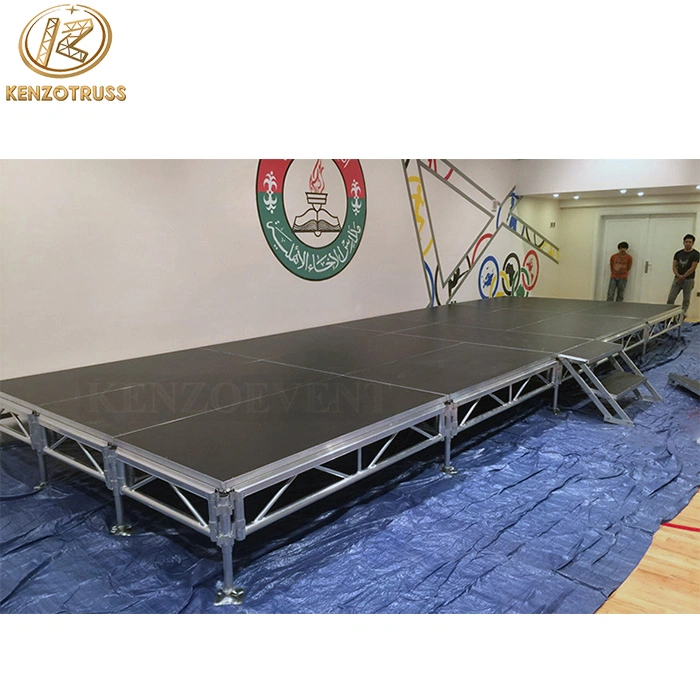 Aluminum Portable Modular Outdoor Event Moving Wood Truss Stage