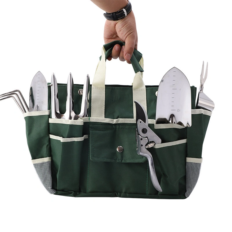 Hot Selling Portable Garden Bag with 6 Pieces Stainless Steel Heavy Duty Gardening Tool Set Multifunctional Horticulture Toolkit