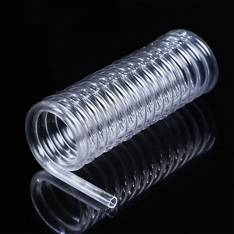 Clear Transparent Helical Quartz Glass Coiled Flexible Tube Hose