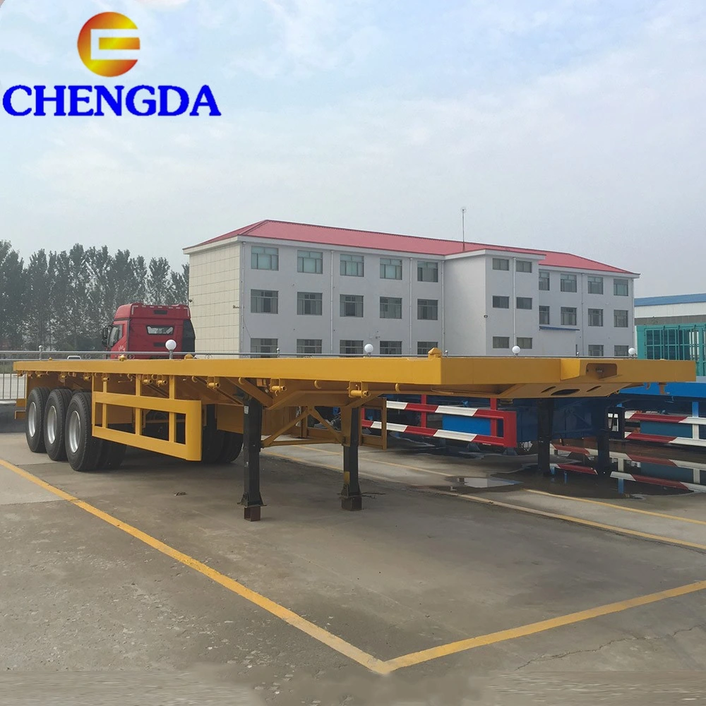 Triple Axles 40 Ft Flat Bed Container Semi Trailers