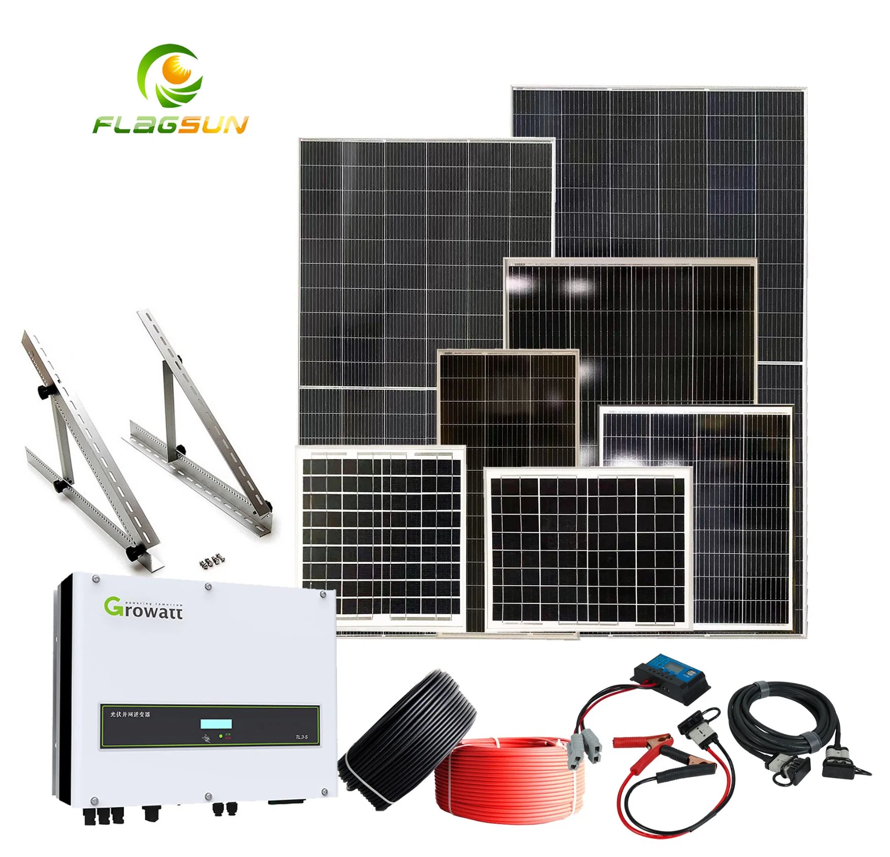 Sistema de Energía Solar de Tierra de Alta eficiencia 30kW conectado a la red 40kW 50kW Grid atada Home sistema de energía solar para la venta