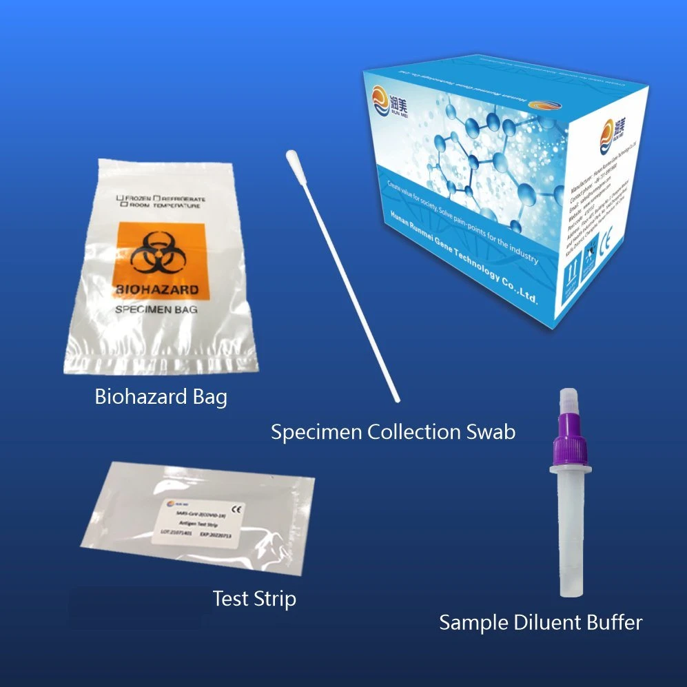 Runmei Tech Kit de prueba del antígeno, prueba de saliva Antigen antígeno Prueba rápida Kit, con el Kit de prueba de diagnóstico oral o nasal/Saliva/Hisopo Kit de prueba rápida