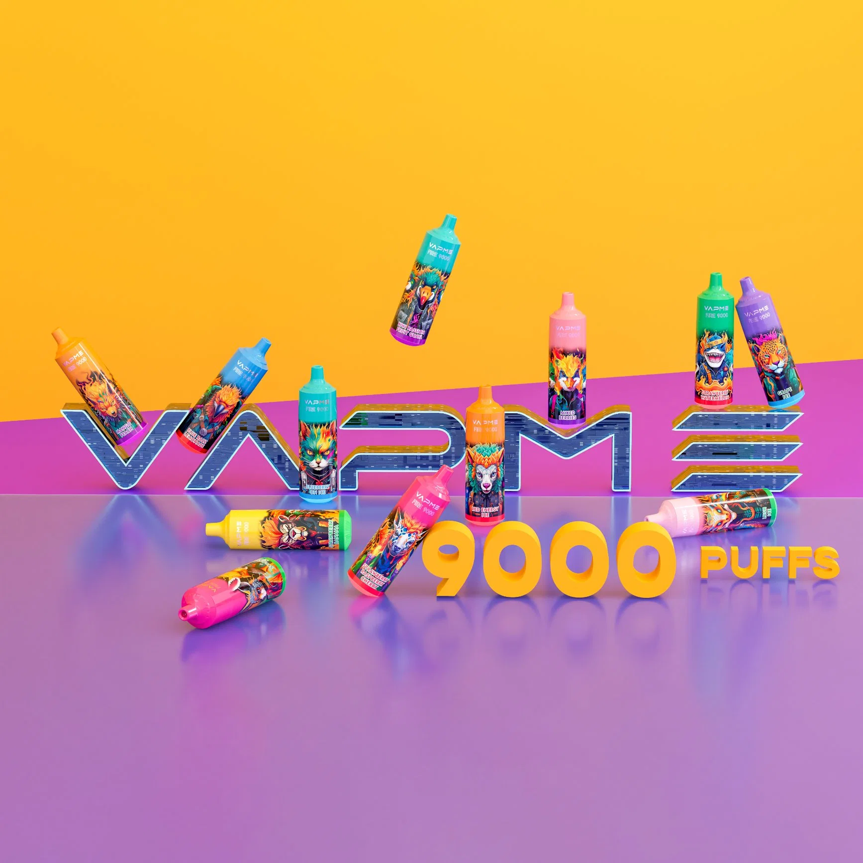 Vapme Fire 9000 Puffs Disposable/Chargeable Vape Pod 18ml Pre-Filled 850mAh Rechargeable Battery