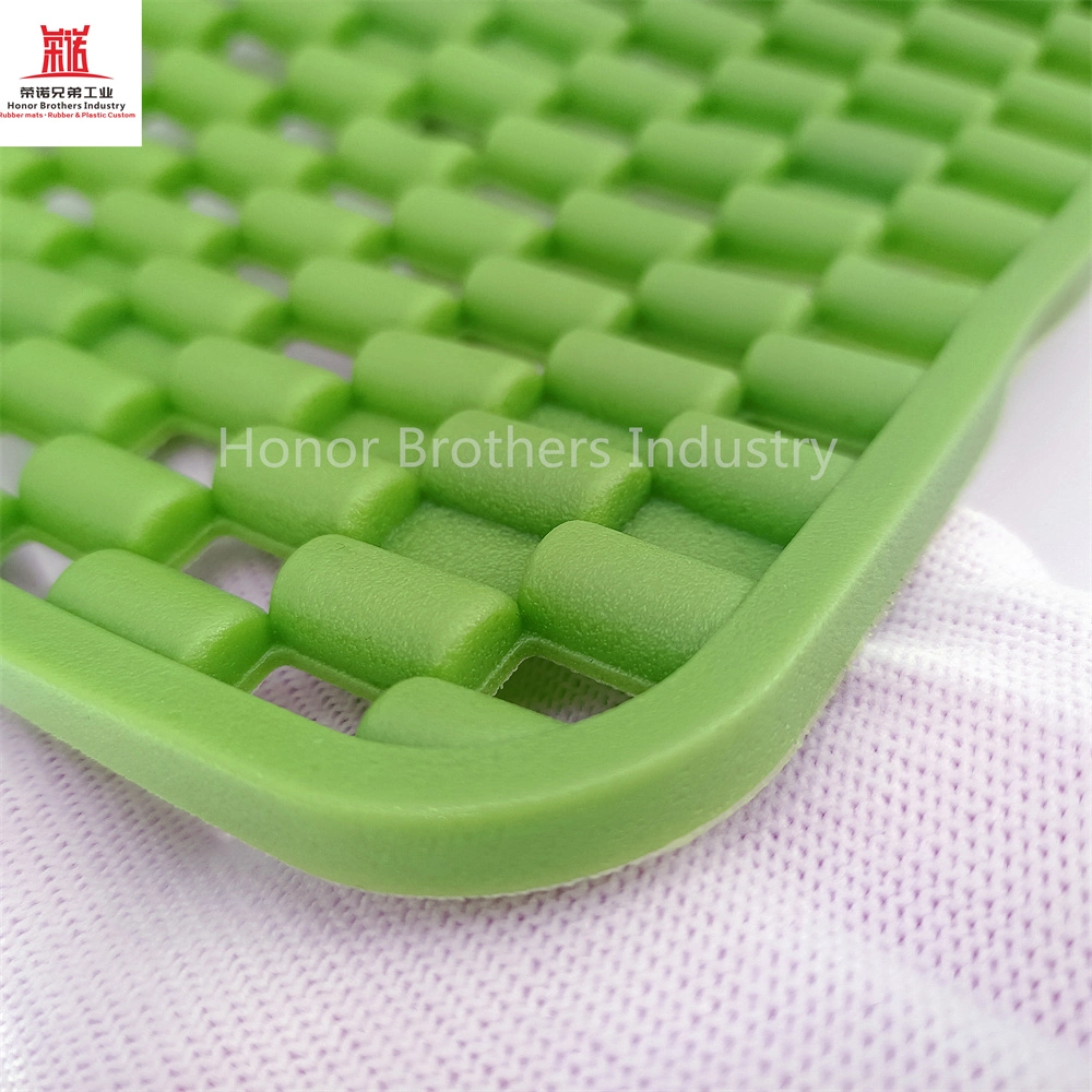 27.6"&times; 15.4"Inch Shower Mat for Tub with Suction Cups, Drain Holes, Green