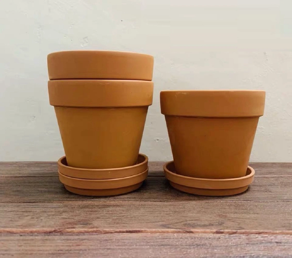 Гончарные глины Pot оформление небольших Flower Pot" домашних хозяйств Pots с лотком, глиняные горшки для растений и Succulents, терракотовой Wyz18005